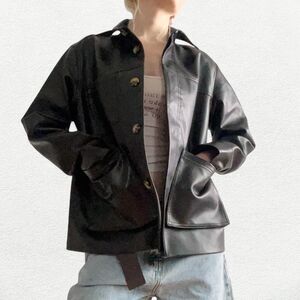 Nude Lucy the Label Telsey Faux Leather Jacket in Black